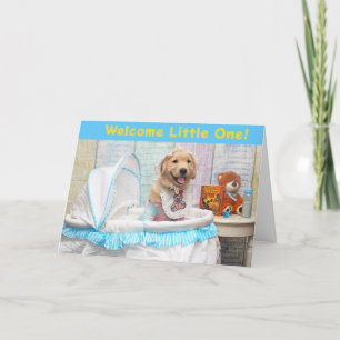 Carte Golden Retriever Bienvenue Little One Nouveau bébé