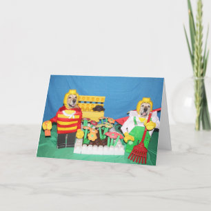Carte Golden Retriever Building Blocks Anniversaire
