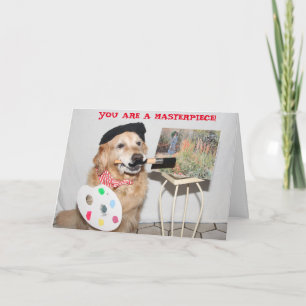 Carte Golden Retriever Chef-d'oeuvre Artiste Anniversair