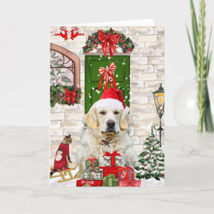 Carte Golden Retriever Chien Noël