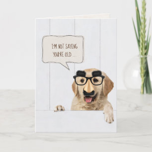 Carte Golden Retriever chien sur bois avec masque