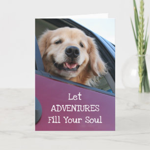Carte Golden Retriever Dog Aventures de voyage sécuritai