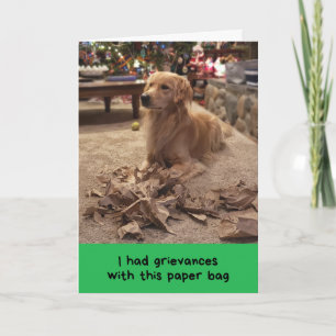 Carte Golden Retriever Exprimant Ses Griefs de Vacances