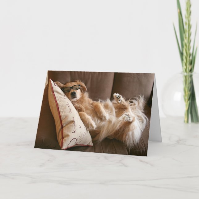 Carte Golden Retriever Funny Fête des pères Card (Devant)