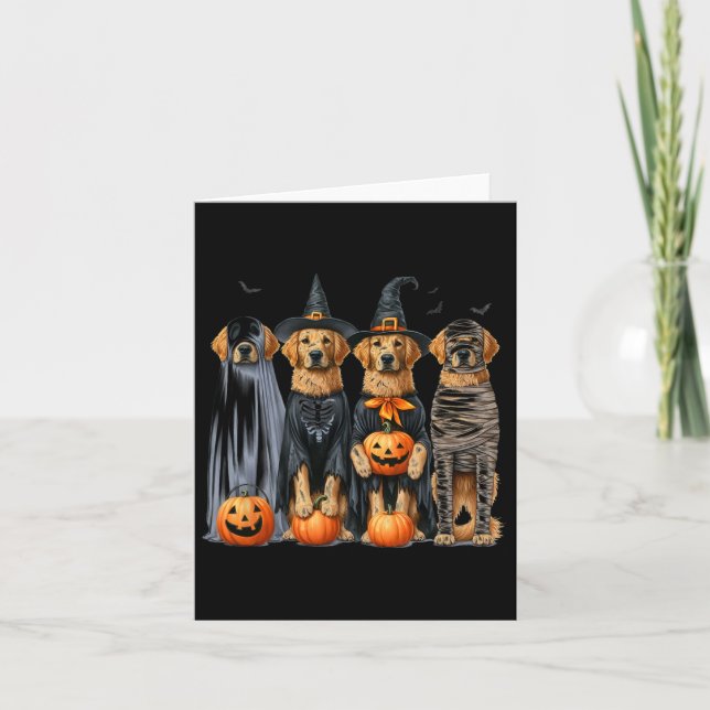 Carte Golden Retriever Ghost Dog Halloween (Devant)