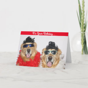 Carte Golden Retriever habillé Anniversaire