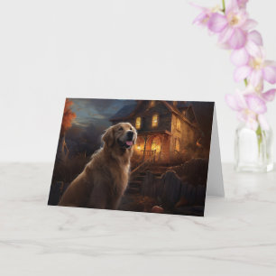 Carte Golden Retriever Halloween effroi