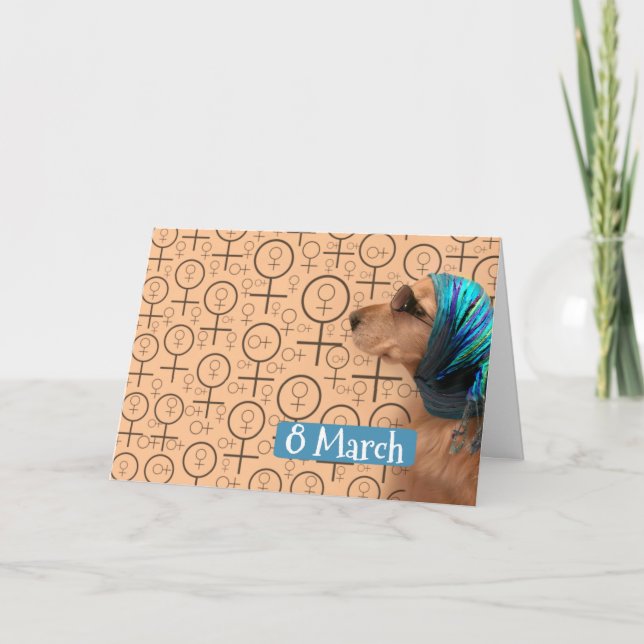 Carte Golden Retriever Happy International Women's Day (Devant)