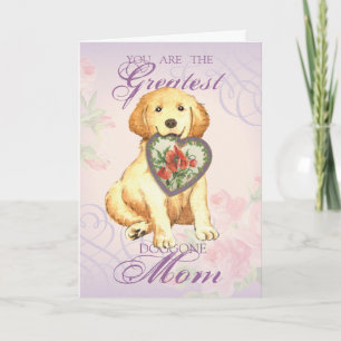 Carte Golden Retriever Heart Maman