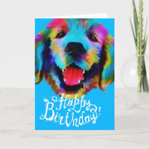 Carte Golden Retriever Joyeux anniversaire
