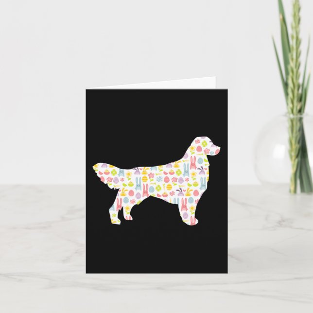 Carte Golden Retriever Lapin de Pâques Chien Silhouette (Devant)