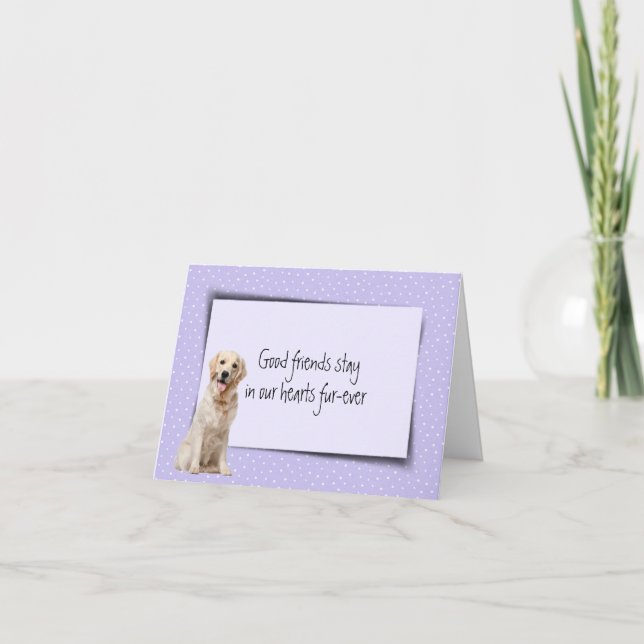 Carte Golden Retriever Pet perte de la sympathie (Devant)