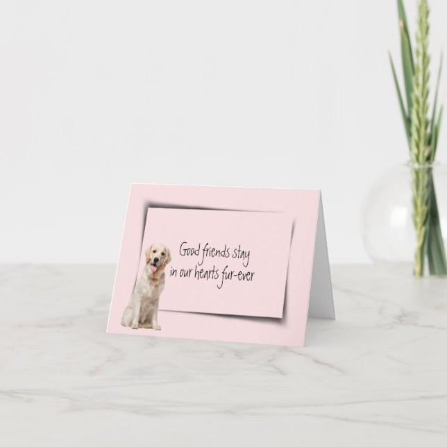 Carte Golden Retriever Pet perte de la sympathie (Devant)