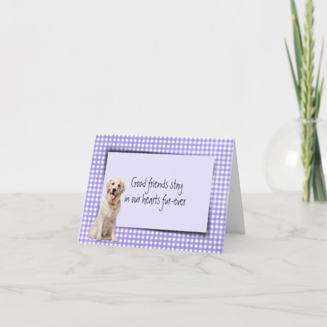 Carte Golden Retriever Pet perte de la sympathie (Devant)