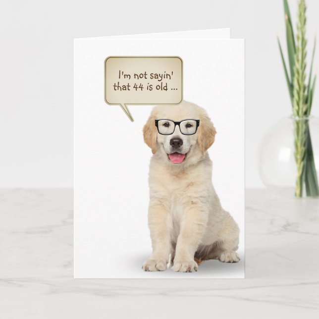 Carte Golden Retriever Puppy 44th Birthday (Devant)