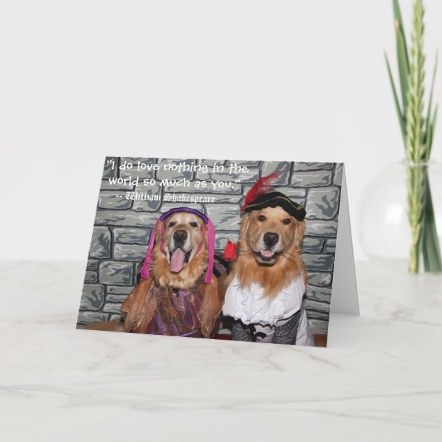 Carte Golden retriever Romeo et anniversaire de Juliet (Devant)