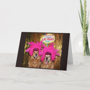 Carte Golden Retriever Showgirls Excitantes Anniversaire