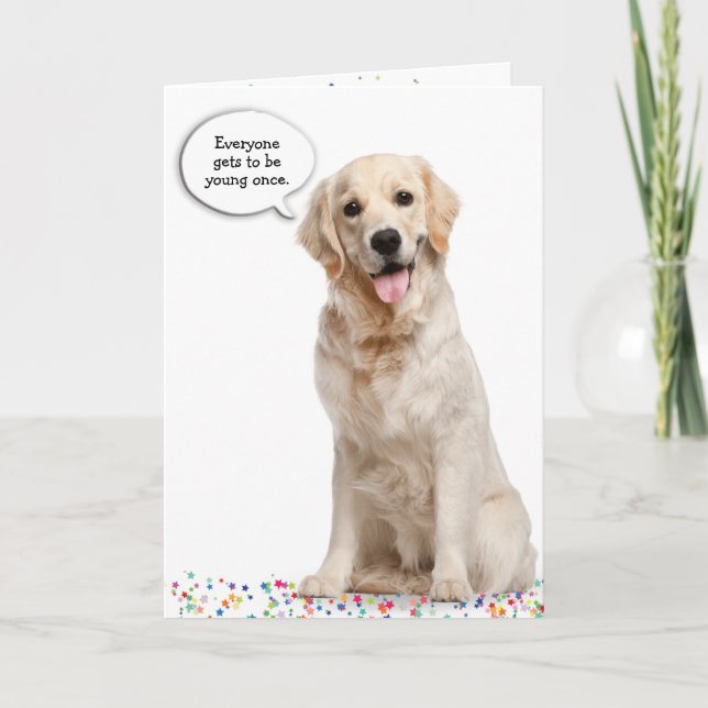Carte Golden Retriever sur les étoiles Humour (Devant)