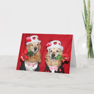 Carte Golden Retriever Tuxedo Suit Valentine