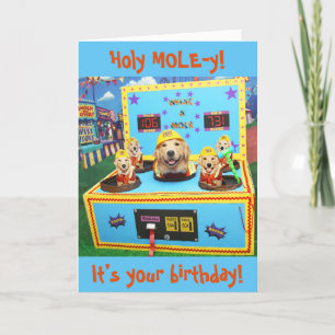 Carte Golden Retriever Whac A Mole Birthday 