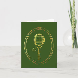 Carte Golden Tennis Racket and Ball Outline Card
