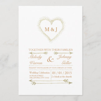 Carte Golden - White Faire-part de mariage