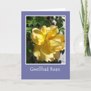 Carte Golden Yellow Rose Get Well Card, Salutation gallo