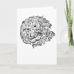 Carte Goldendoodle Chig Line art