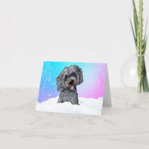 Carte Goldendoodle noir et marron