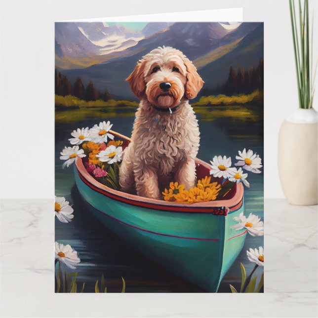 Carte Goldendoodle on a Paddle : Une aventure Pittoresqu (Devant)