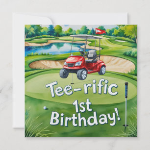 Carte Golf 1er anniversaire golfeur d'un an
