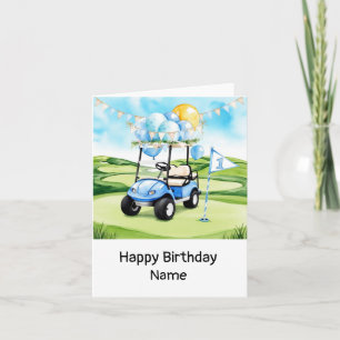 Carte Golf 1er anniversaire golfeur d'un an avec numéro