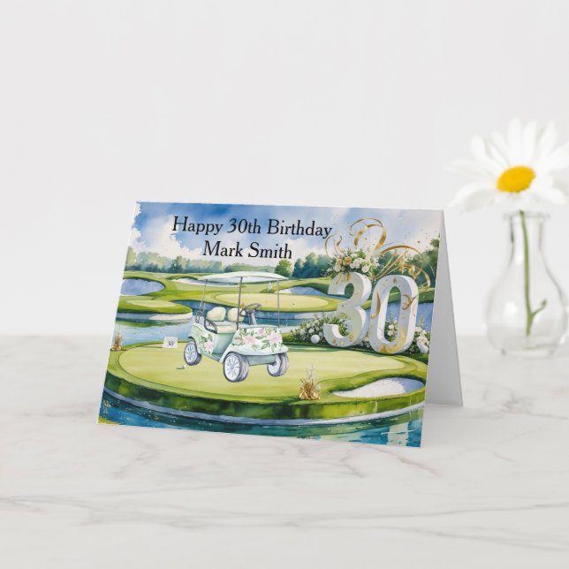 Carte Golf 30e anniversaire sur terrain de golf (Petite plante)