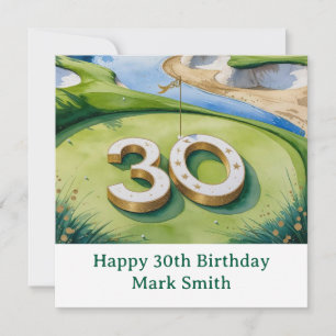 Carte Golf 30e anniversaire sur un parcours de golf