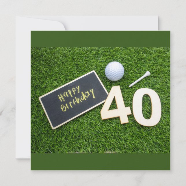 Carte Golf 40e anniversaire avec mot heureux d'anniversa (Devant)