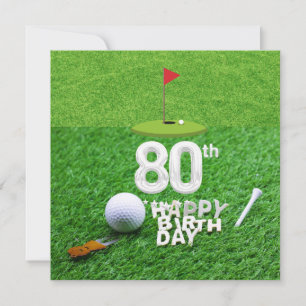 Carte Golf 80e anniversaire avec balle de golf pour golf