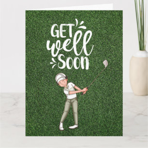 Carte Golf Allez-y bientôt avec golfeur golf sur green