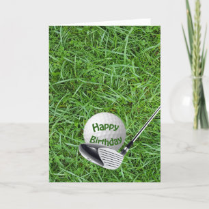 Carte Golf Ball and Club d'anniversaire