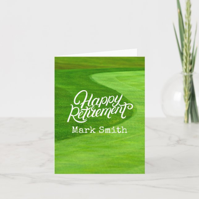 Carte Golf Bonne retraite au golfeur avec herbe verte (Devant)