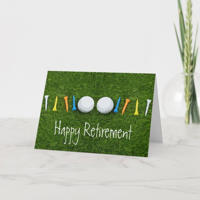 Carte Golf Bonne retraite avec balle de golf et tee - sh (Devant)
