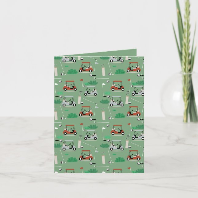 Carte Golf Carts Moderne Golfer Golf Thème Motif (Devant)