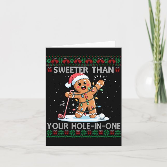 Carte Golf Christmas Gingerbread Sweeter Than Your Hole- (Devant)