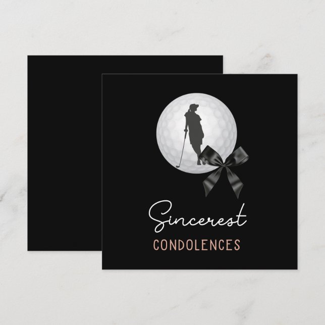 Carte Golf Condolences sympathie pour une golfeuse (Devant / Derrière)