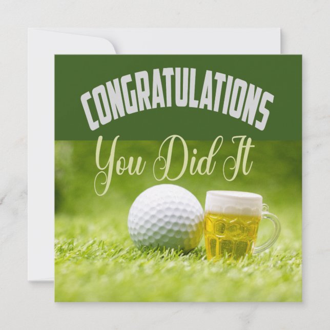 Carte Golf Félicitations vous l'avez fait pour golfeur (Devant)