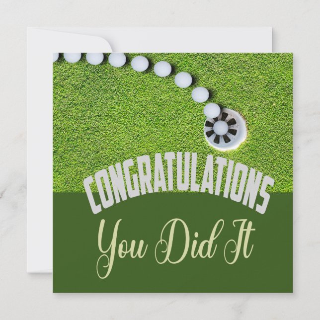 Carte Golf Félicitations vous l'avez fait pour golfeur (Devant)