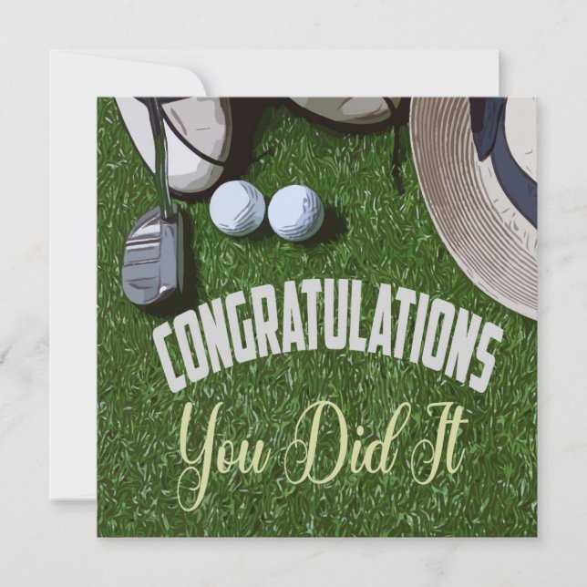 Carte Golf Félicitations vous l'avez fait pour golfeur (Devant)