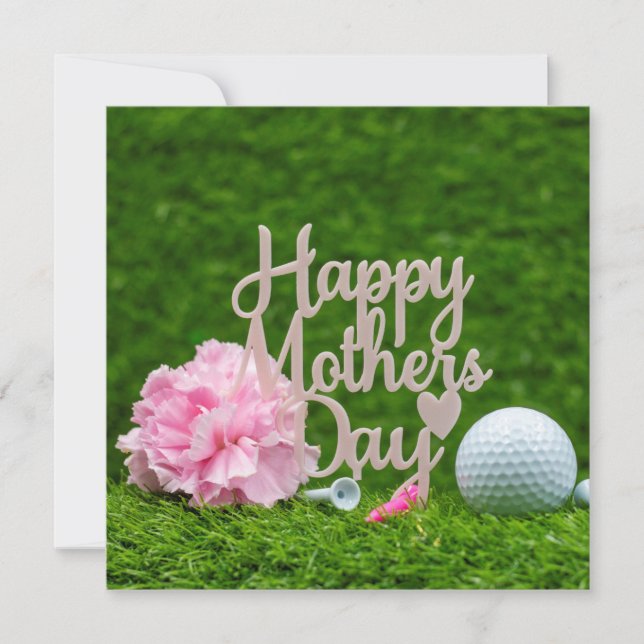 Carte Golf Fête des Mères avec un golf Je t'aime maman (Devant)
