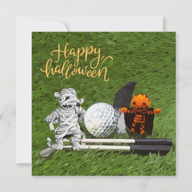 Carte Golf Halloween thème pour golfeur (Devant)