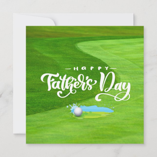 Carte Golf heureux fête des pères au terrain de golf ave (Devant)