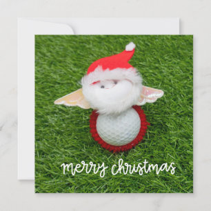 Carte Golf Joyeux Noël avec le Père Noël pour golfeurs